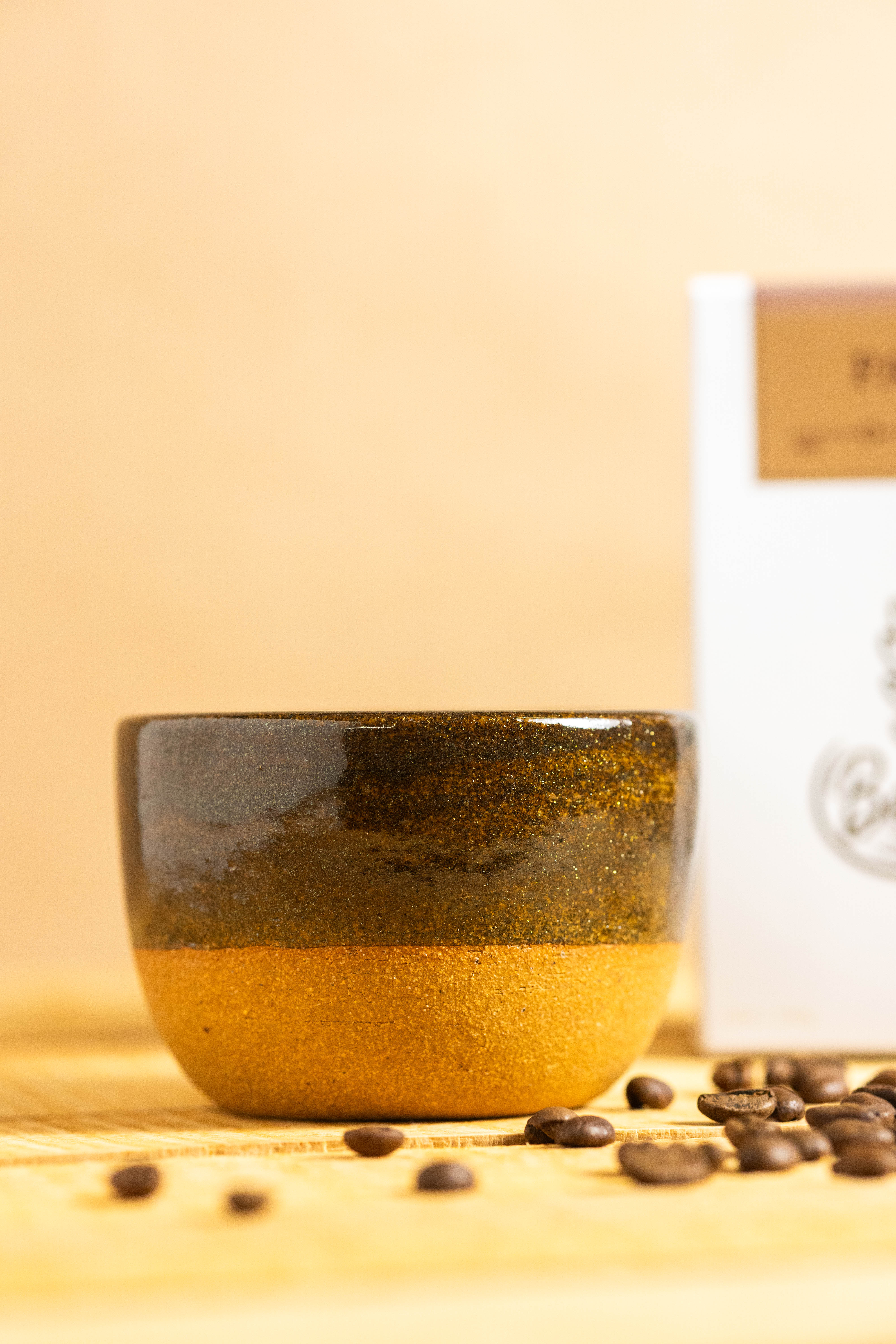 8oz Brown Metallic Ceramic Mug