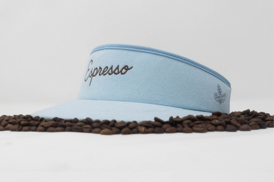 Espresso Tour Visor- Light Blue Terry Cloth