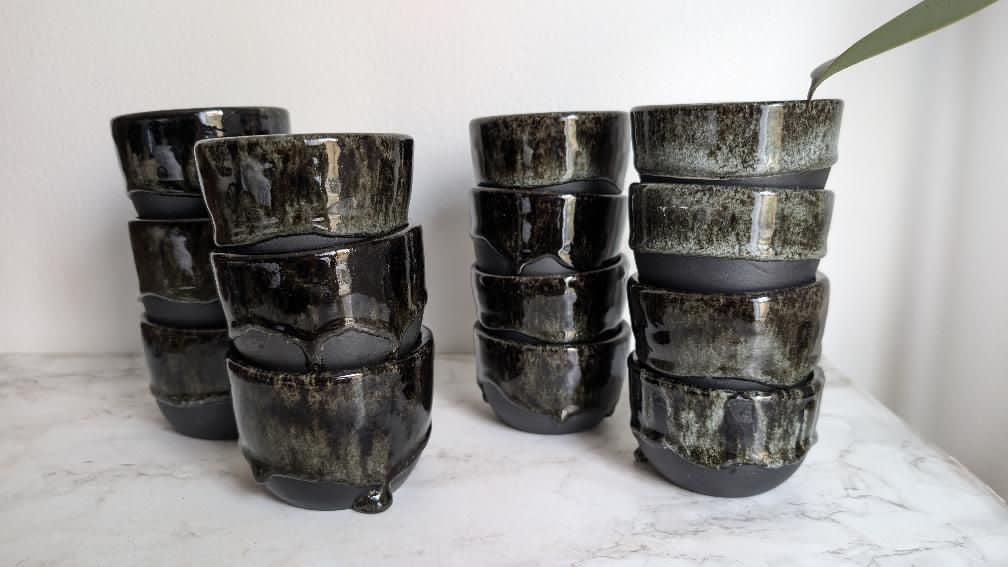 Ceramic Drippy Cup- Black 6-8oz