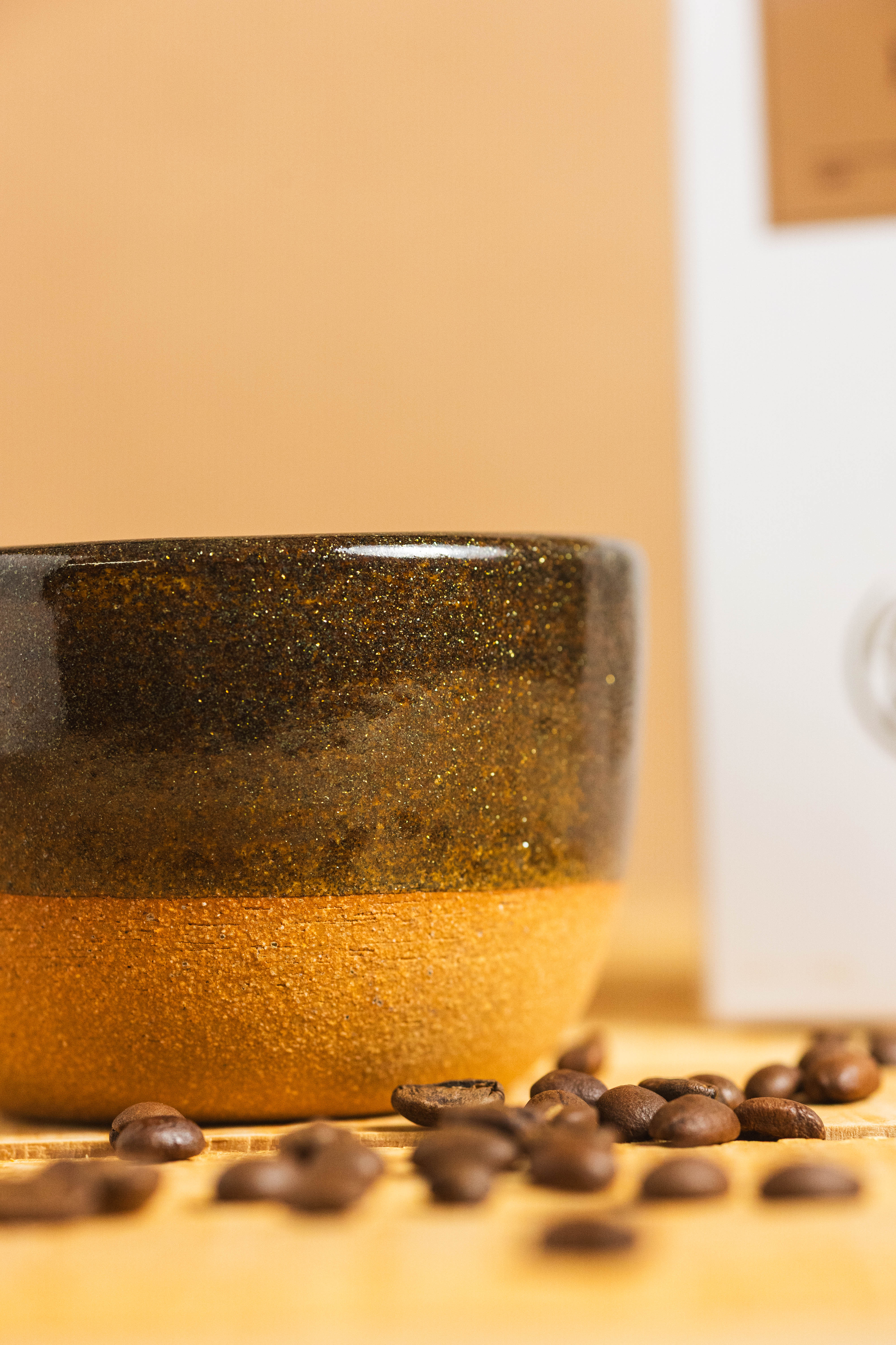 8oz Brown Metallic Ceramic Mug