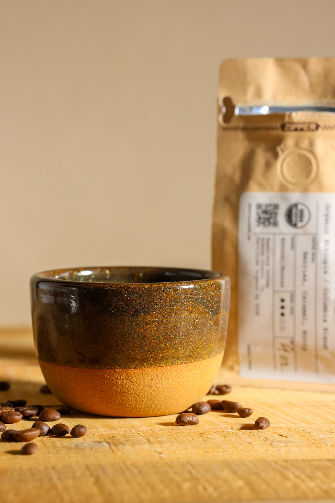8oz Brown Metallic Ceramic Mug