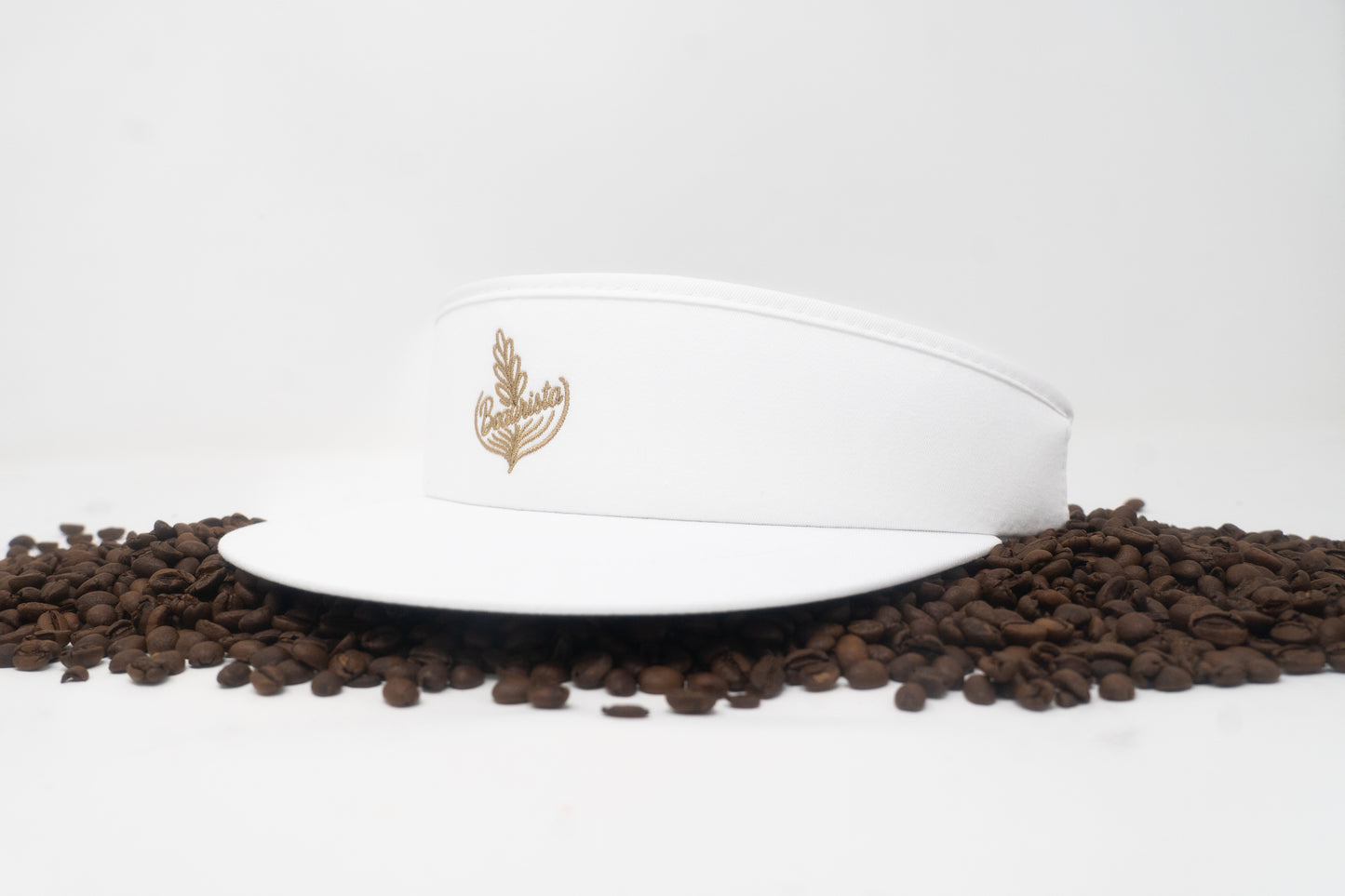Beaurista Tour Visor- White w/ Gold Logo